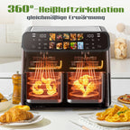 Friggitrice ad Aria Calda Senza Olio da 9L con Doppio Cestello e Finestra - Kitchen