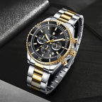 SAPPHERO Orologio da Polso Quarzo Uomo Acciaio Inossidabile Impermeabile 50M Cronografo