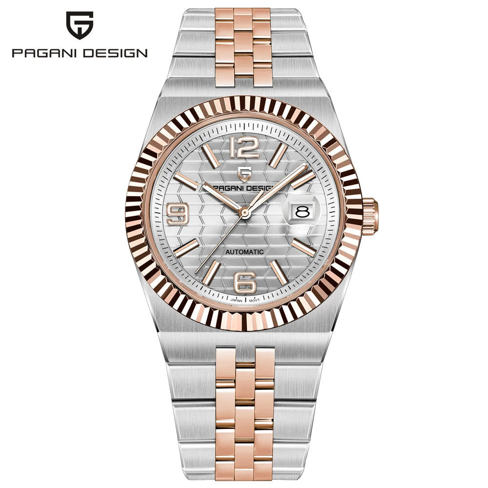PAGANI DESIGN Herrenuhren, hochwertige Luxus-Automatikuhren, Miyota-Uhrwerk, mechanische Armbanduhren, AR-Saphirglas, Edelstahl, wasserdicht, leuchtend, stilvolles Geschenk für Herren