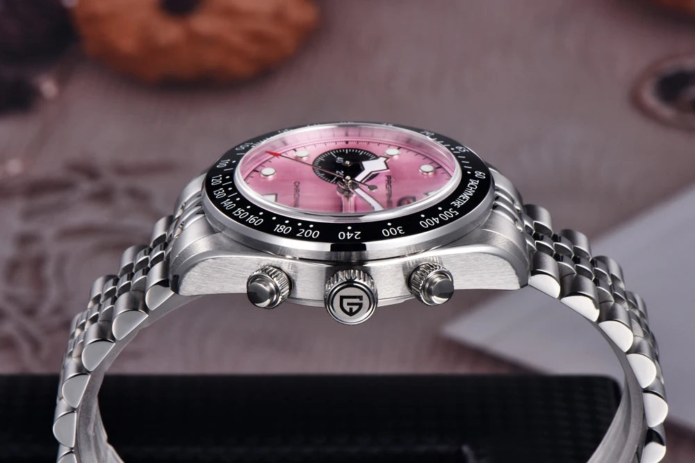 PAGANI DESIGN Orologio da polso al quarzo cronografo uomo, modello Panda, vetro zaffiro, impermeabile 10 bar