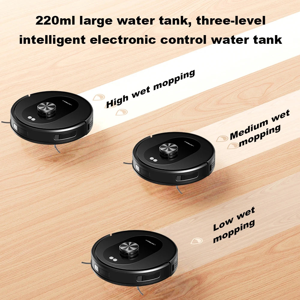 Liectroux T9 Saug- und Wischroboter mit LDS-Navigation, 6500Pa starker Saugkraft, Selbstentleerungsstation, Mehrfachkarten, Teppich-Boost, Anti-Verwicklungsbürsten, 2,4/5GHz WLAN