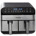 Friggitrice ad Aria Calda a Doppio Cestello 10 L 2400 W, Controllo Touch LED, Leawin