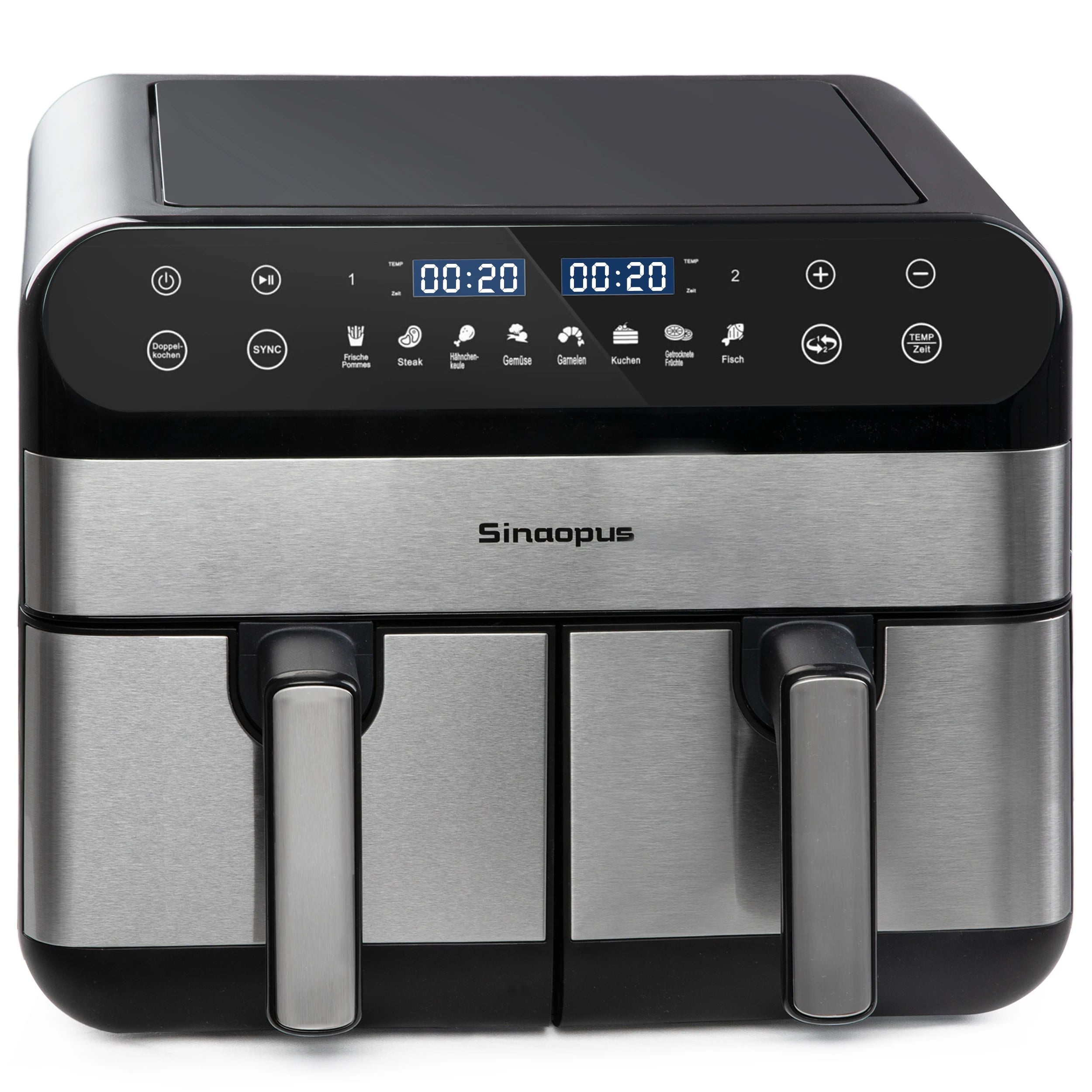 Friggitrice ad Aria Calda a Doppio Cestello 10 L 2400 W, Controllo Touch LED, Leawin