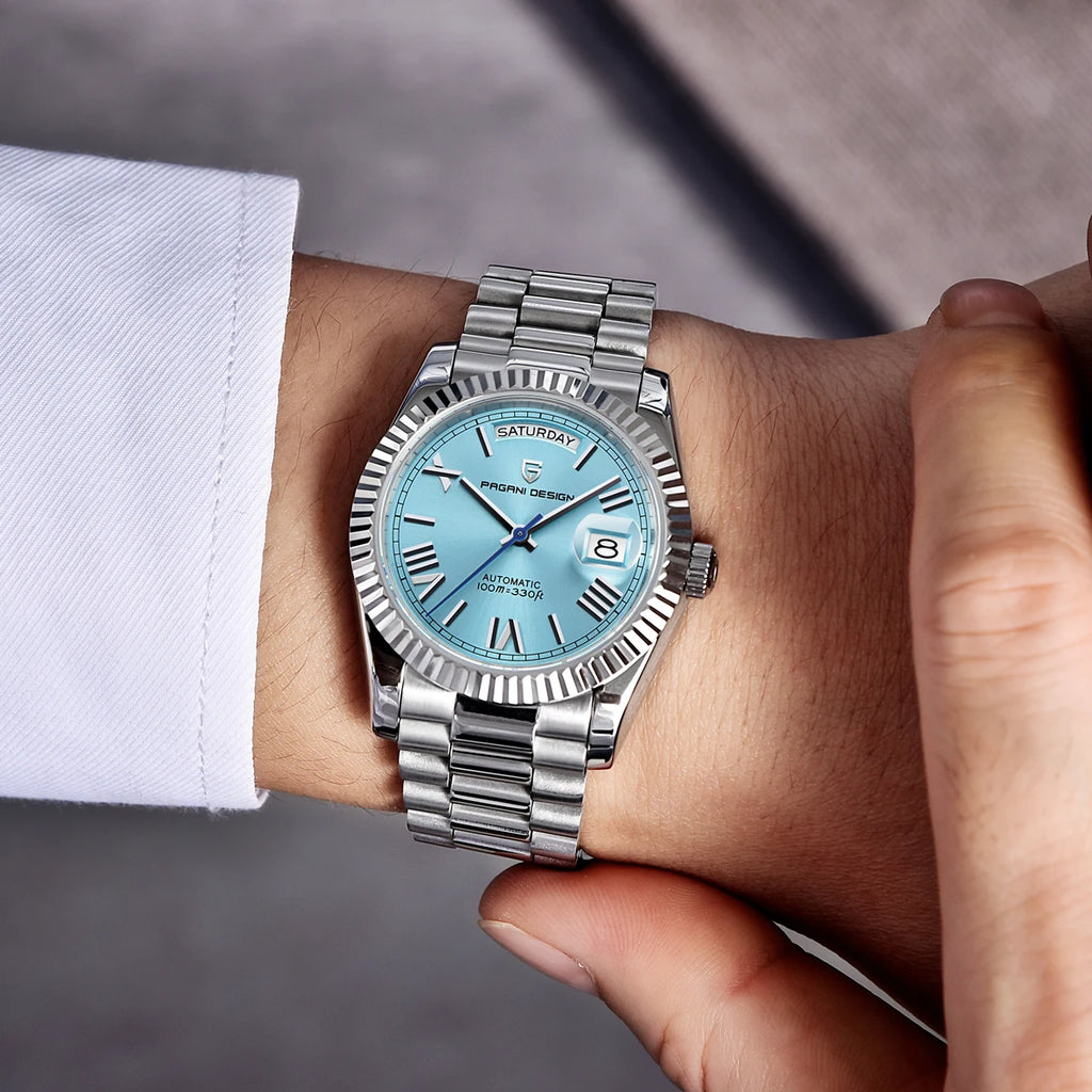 Neuer PAGANI DESIGN Herrenuhren, luxuriöse Automatikuhr für Herren, mechanische Herrenuhr, Saphirglas AR mit Datum, lokale EU-Lieferung