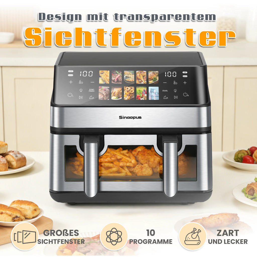 Friggitrice ad Aria 8.5L 2000W con Touch LED e 10 Programmi