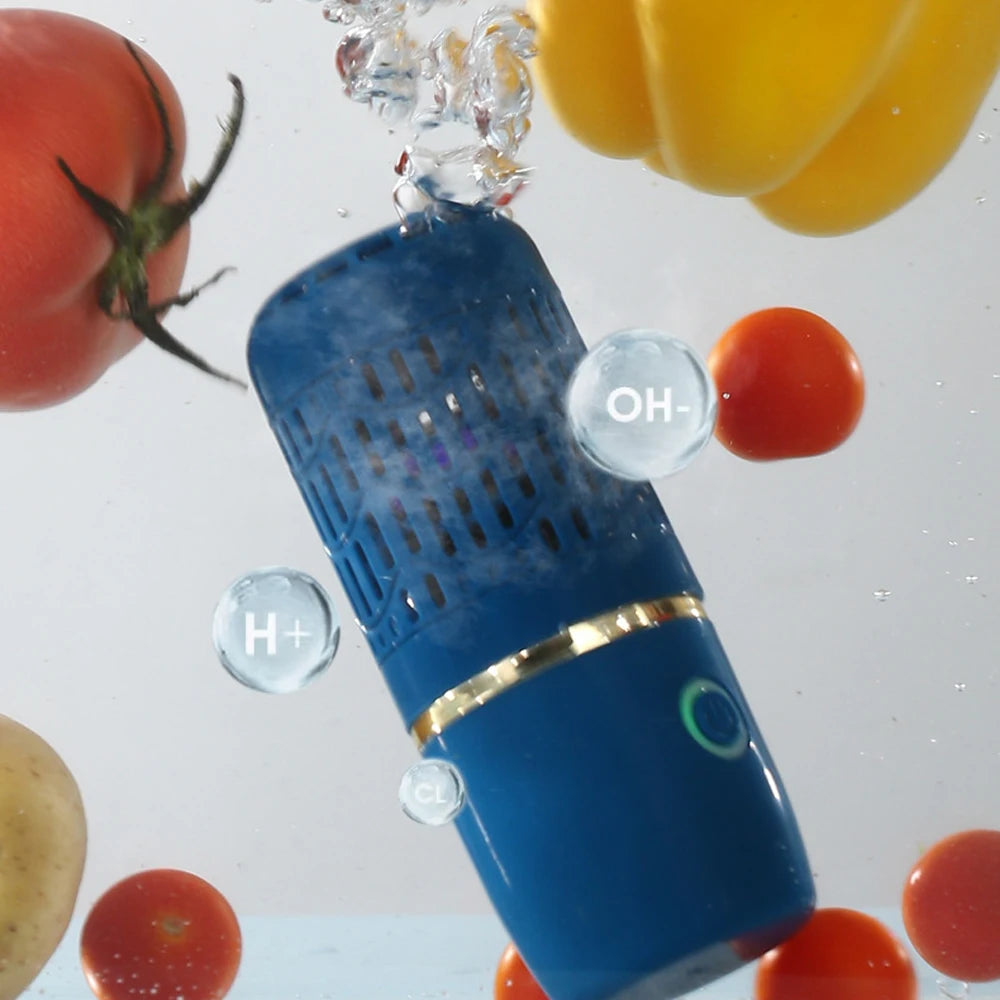 Induktiver kabelloser Obst- und Gemüsereiniger, IPX7 wasserdicht, Elektrolyt-Ionen-Reiniger zum Entfernen von Pestiziden