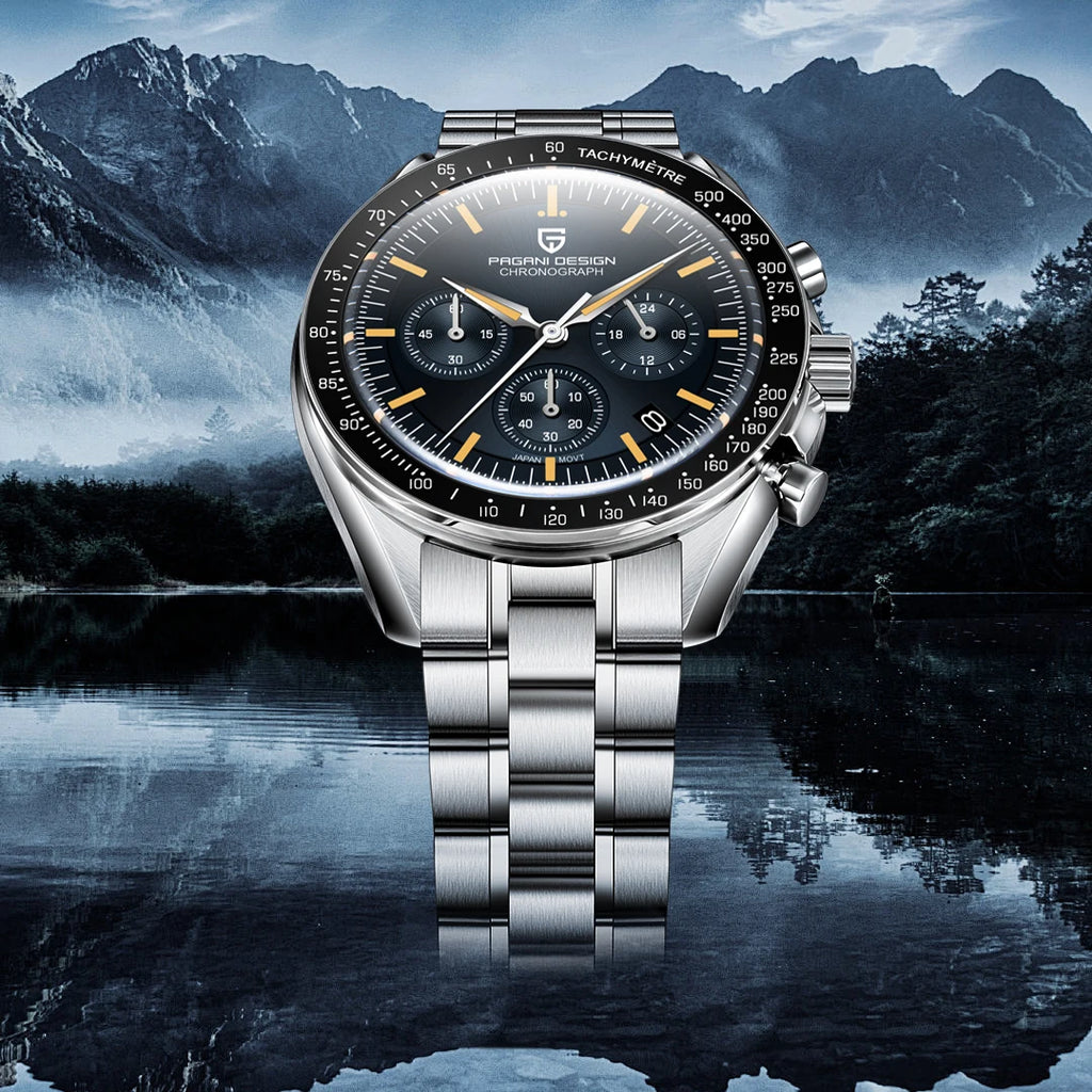 PAGANI DESIGN Orologio da Uomo al Quarzo V6 Moon Cronografo Sportivo Acciaio Inossidabile
