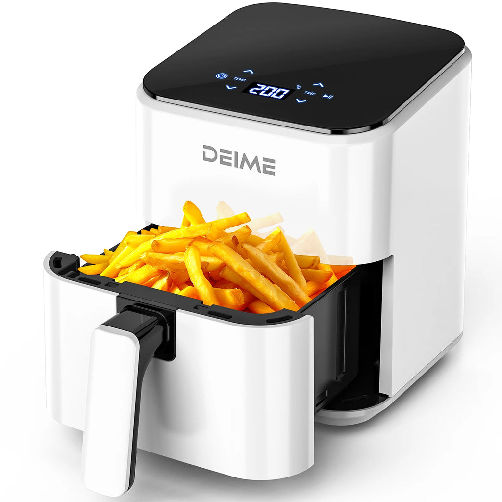 Friggitrice ad Aria DEIME 2.5L, Mini Friggitrice Compatta ad Aria Calda, Schermo Touch LED, Cestello Antiaderente