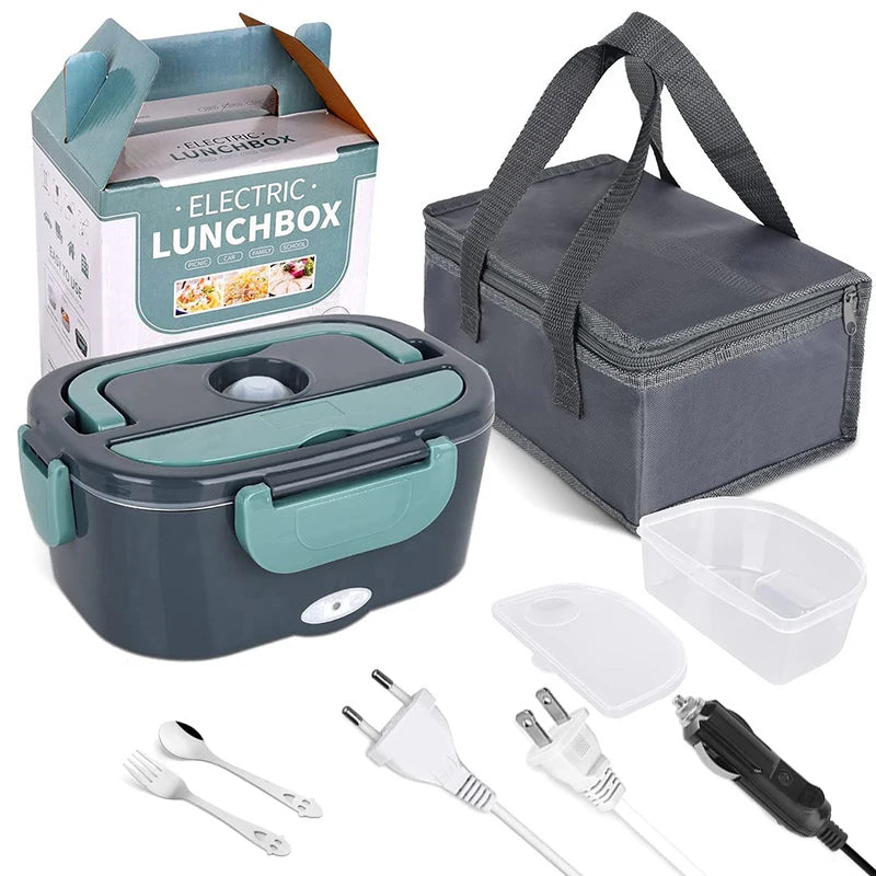 Intelligentes 2-in-1 Thermostat für Auto und Zuhause 12V 24V 110V 220V, Tragbarer Elektrischer Speisenwärmer für Picknick und Schule, Heizbehälter aus Edelstahl