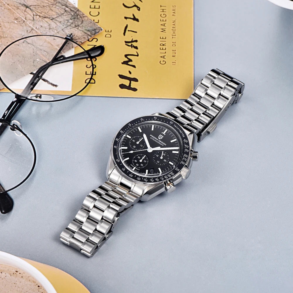 PAGANI DESIGN Orologio al Quarzo da Uomo PD1701 con Fasi Lunari e Cronografo