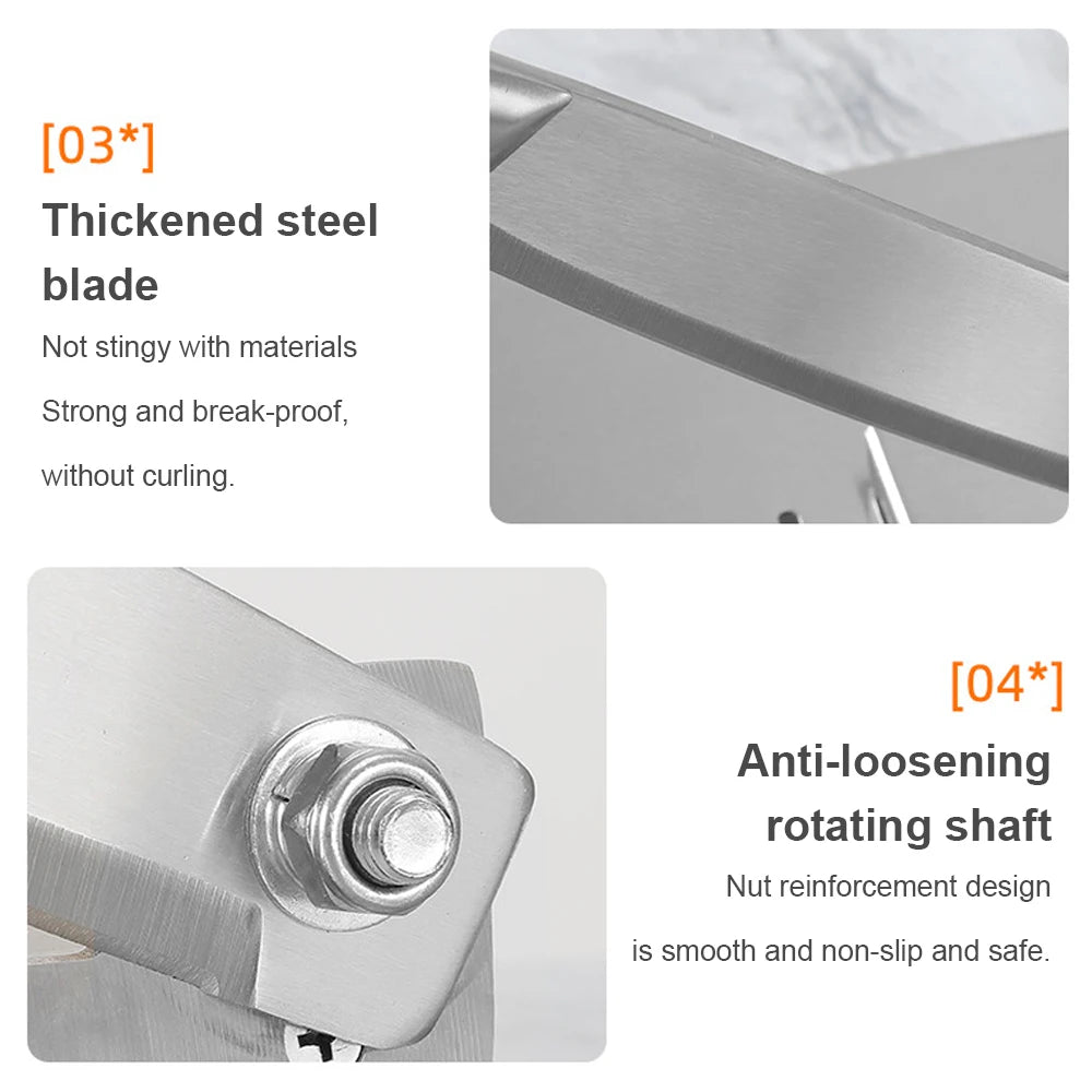 Affettatrice Manuale per Carne Congelata da Cucina, Trituratore per Ossa in Acciaio Inox, Tritacarne per Agnello, Pollo, Anatra, Pesce