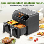 Friggitrice ad Aria Calda Senza Olio da 9L con Doppio Cestello e Finestra - Kitchen