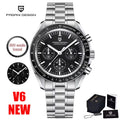 PAGANI DESIGN PD-1701 Moon Orologio da polso al quarzo uomo cronografo sportivo acciaio inossidabile vetro zaffiro