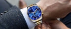 SAPPHERO Orologio da Polso Quarzo Uomo Acciaio Inossidabile Impermeabile 50M Cronografo