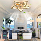 Ventilatore da soffitto a LED con luce, dimmerabile, controllo tramite app, 6 velocità, timer, 3000K-6500K