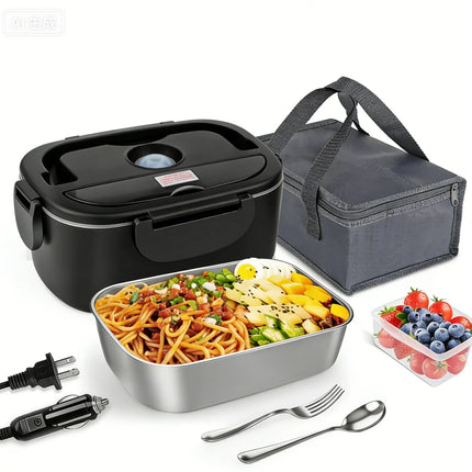 Portable Electric Lunch Box 1.5L 80W, Food Warmer Container, Leak-Proof, for Heating Lunch at Home, Ideal for Truckers
