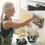 Scaffale portaoggetti da cucina a 4 livelli in acciaio al carbonio, da parete, per barattoli di spezie, antiscivolo, da tavolo e da parete, doppio uso