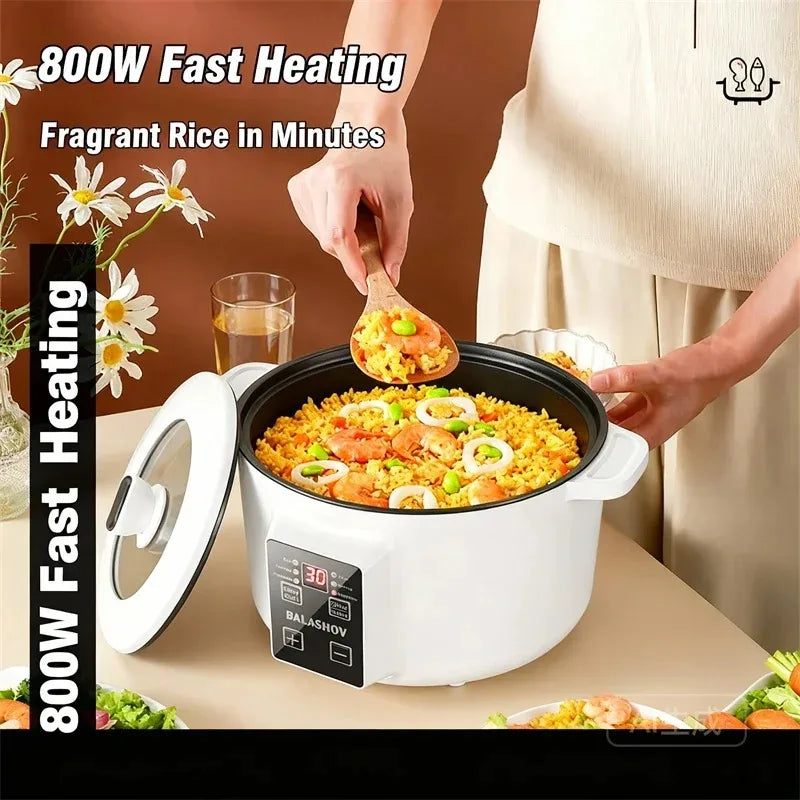 Multi-Kocher 220V Tragbarer Ein-/Doppelschicht-Elektrotopf 1,7L Antihaft-Heimküchentopf für Ramen, Knödel, Haferflocken