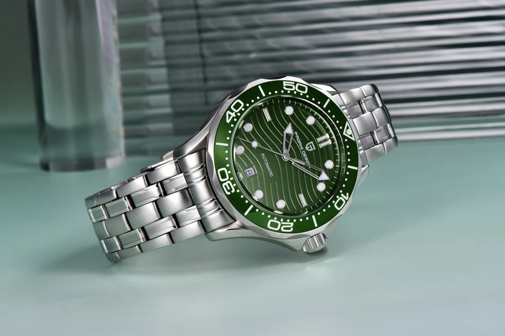 PAGANI DESIGN Orologio subacqueo automatico verde da uomo MIYOTA 8215