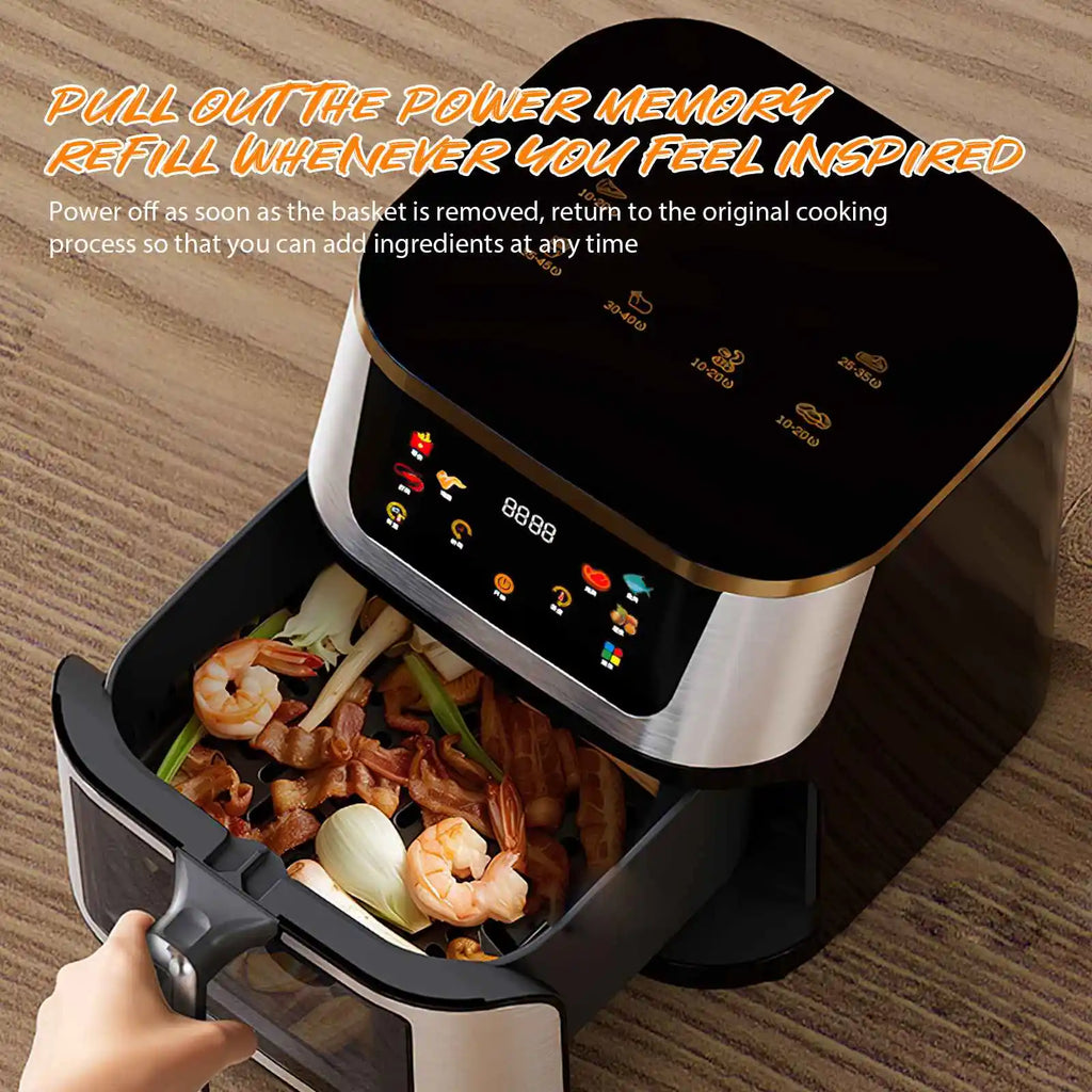 Friggitrice ad Aria 2800W 12L in Acciaio Inossidabile con Touchscreen