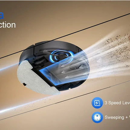 Teendow D10S Max 2600Mah Robot Vacuum Cleaner and Mop with Auto-Empty Station 4500Pa Powerful Suction 3L Dust Bag Smart Mapping