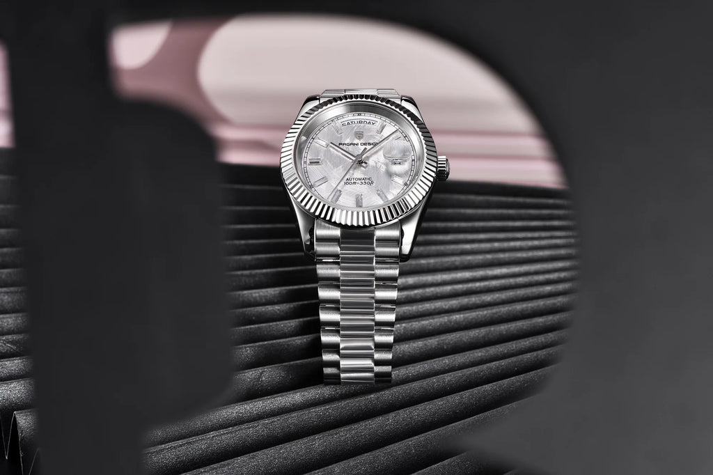 PAGANI DESIGN Orologio Meccanico Automatico Uomo Ice Blue Acciaio Inossidabile Vetro Zaffiro