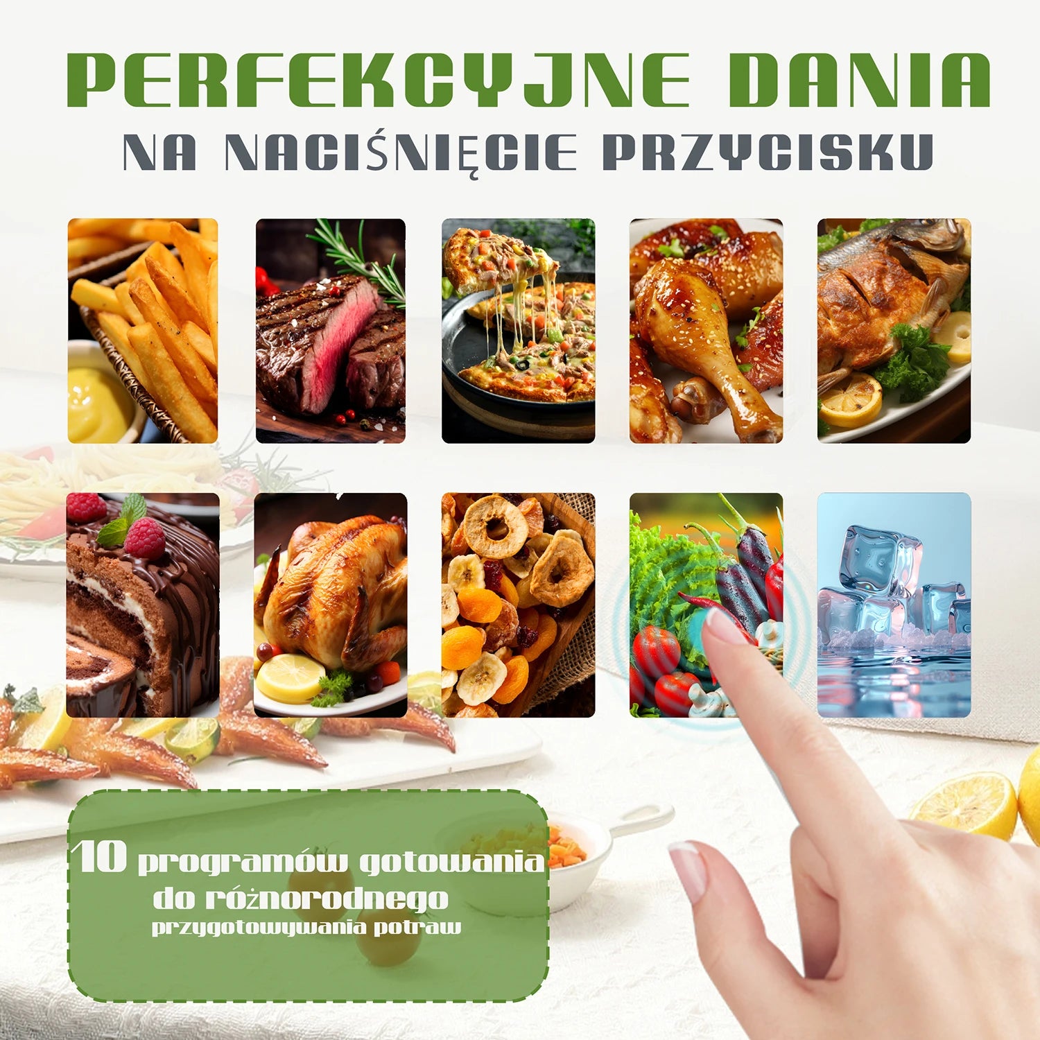 Sinaopus Friggitrice ad Aria 9L Doppio Cestello 2000W con Display LED 2 Zone Cottura