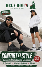 Bel Chou's, ultraleichte Sportschuhe französischer Marke, wasserdichte Sneaker aus Kunstleder, bequeme Sneaker für Herren und Damen, Freizeitschuhe zum Gehen