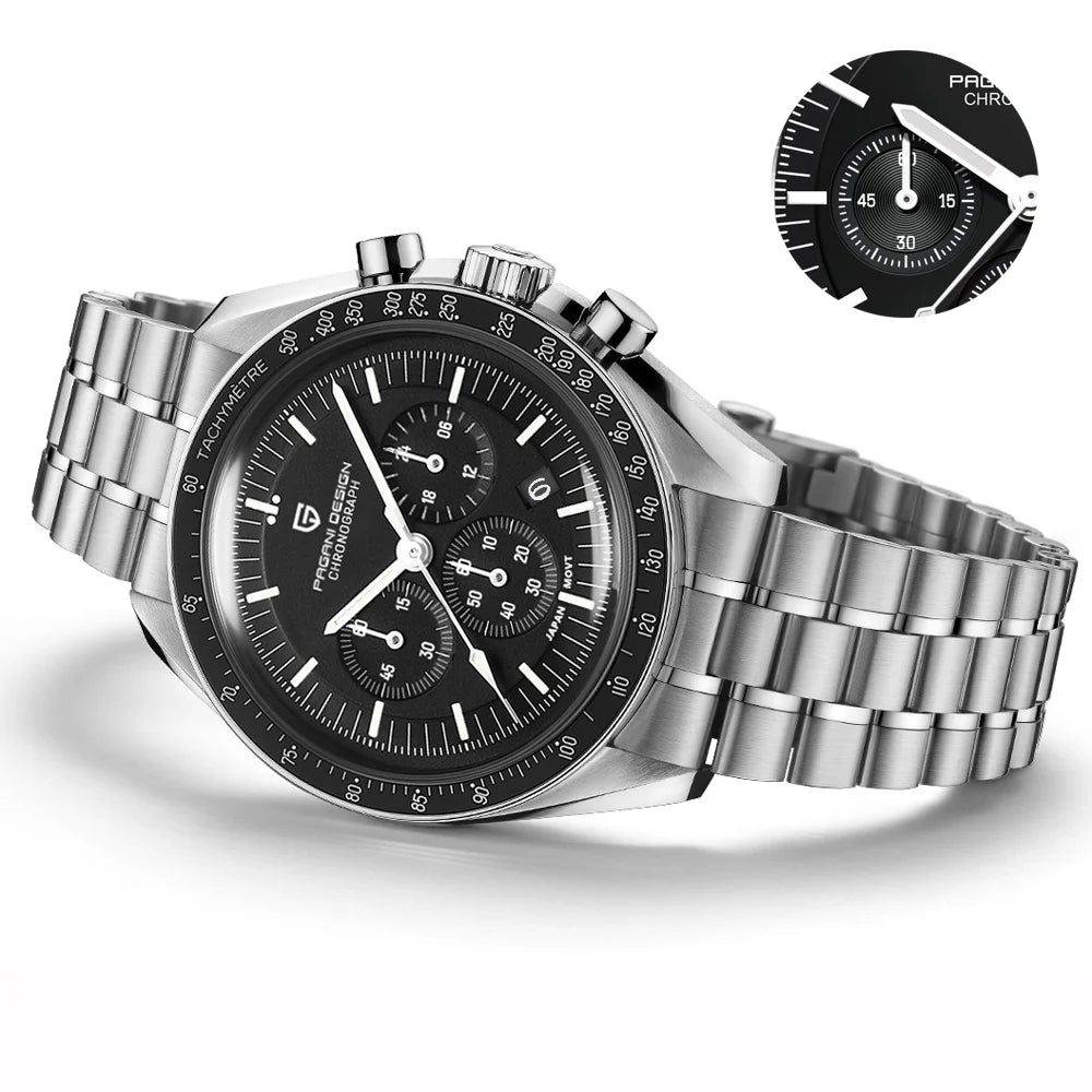 PAGANI DESIGN Orologio al Quarzo da Uomo PD1701 con Fasi Lunari e Cronografo