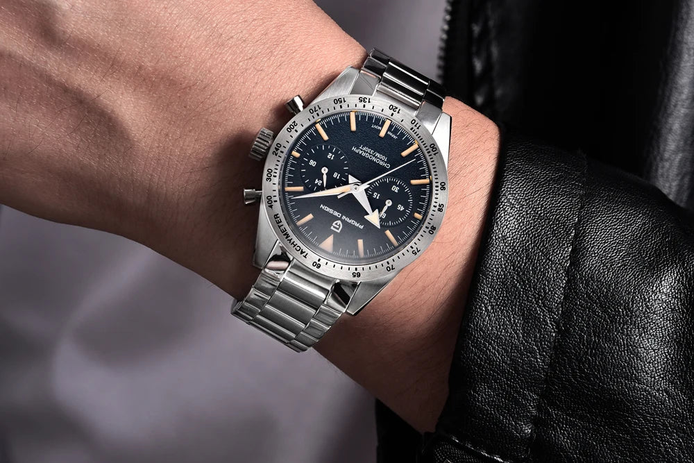 PAGANI DESIGN Orologio da Uomo Pilota al Quarzo Cronografo Sportivo Retrò in Acciaio Inossidabile