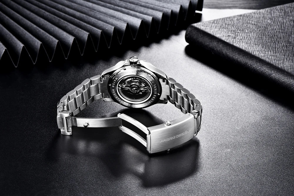 PAGANI DESIGN Orologio Automatico Retrò per Uomo, Acciaio Inossidabile, Modello PD1667