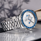 PAGANI DESIGN Orologio da polso al quarzo cronografo blu con vetro zaffiro e cassa in acciaio inossidabile