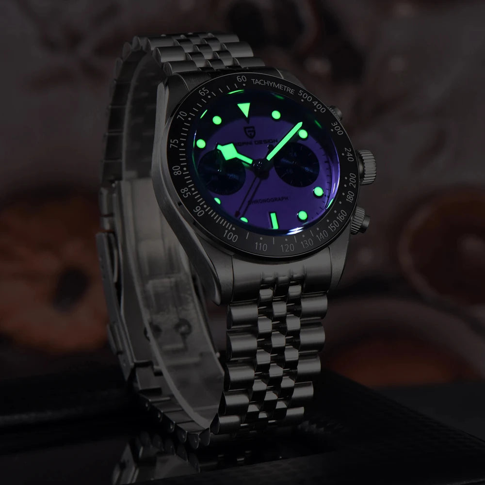 Nuovi orologi da uomo Panda DESIGN, orologio al quarzo di lusso Panda, cronografo sportivo da uomo, cronografo con vetro zaffiro, lenti AR, ceramica, leggero, impermeabile, in acciaio inossidabile, orologio da uomo, idea rega