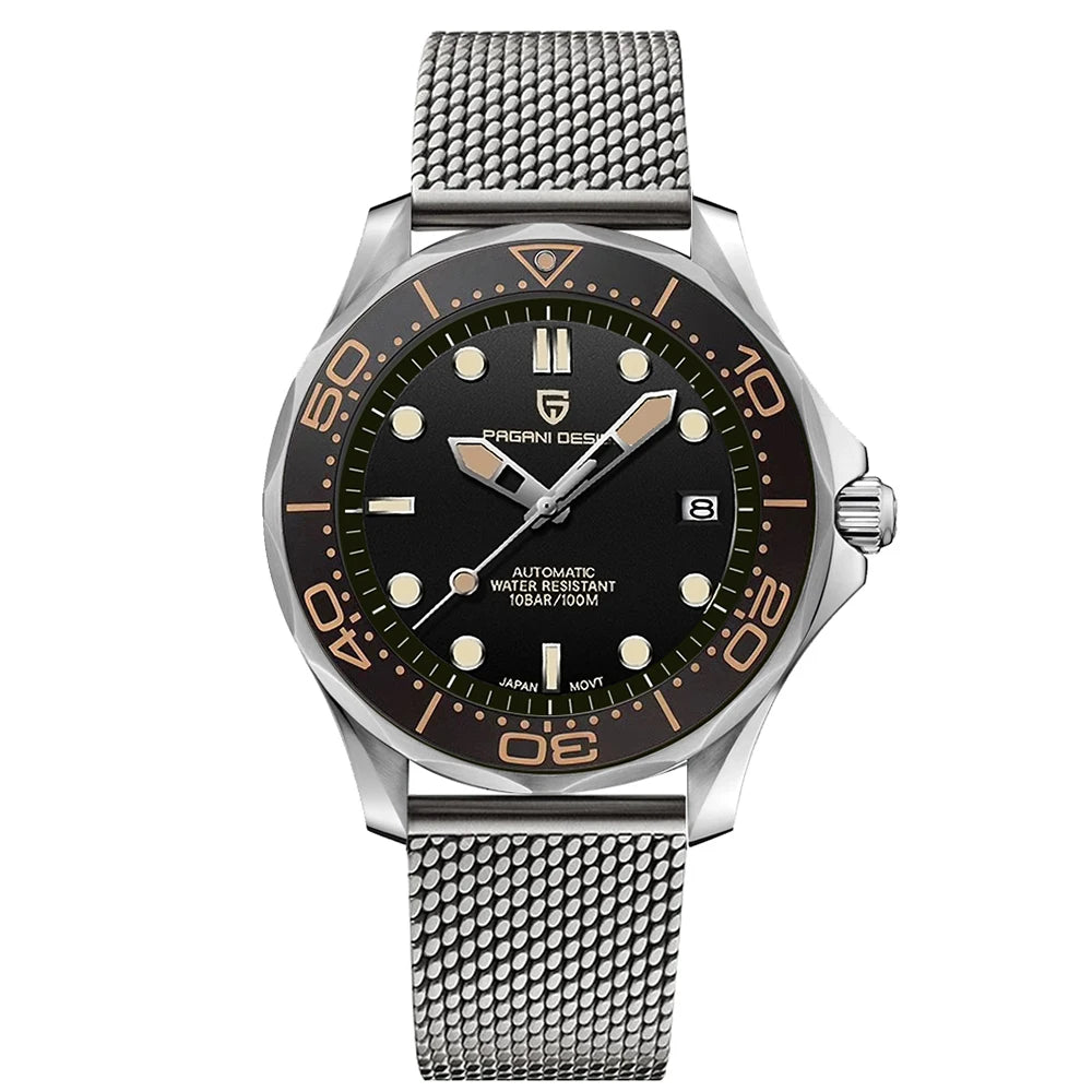PAGANI DESIGN Orologio Automatico Retrò per Uomo, Acciaio Inossidabile, Modello PD1667