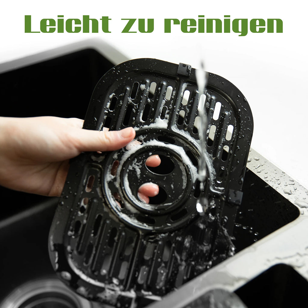 Sinaopus 2000W XXL 9L Doppelkorb-Heißluftfritteuse Multifunktions-Luftfritteuse mit LED-Touchscreen Timer Automatische Kochprogramme