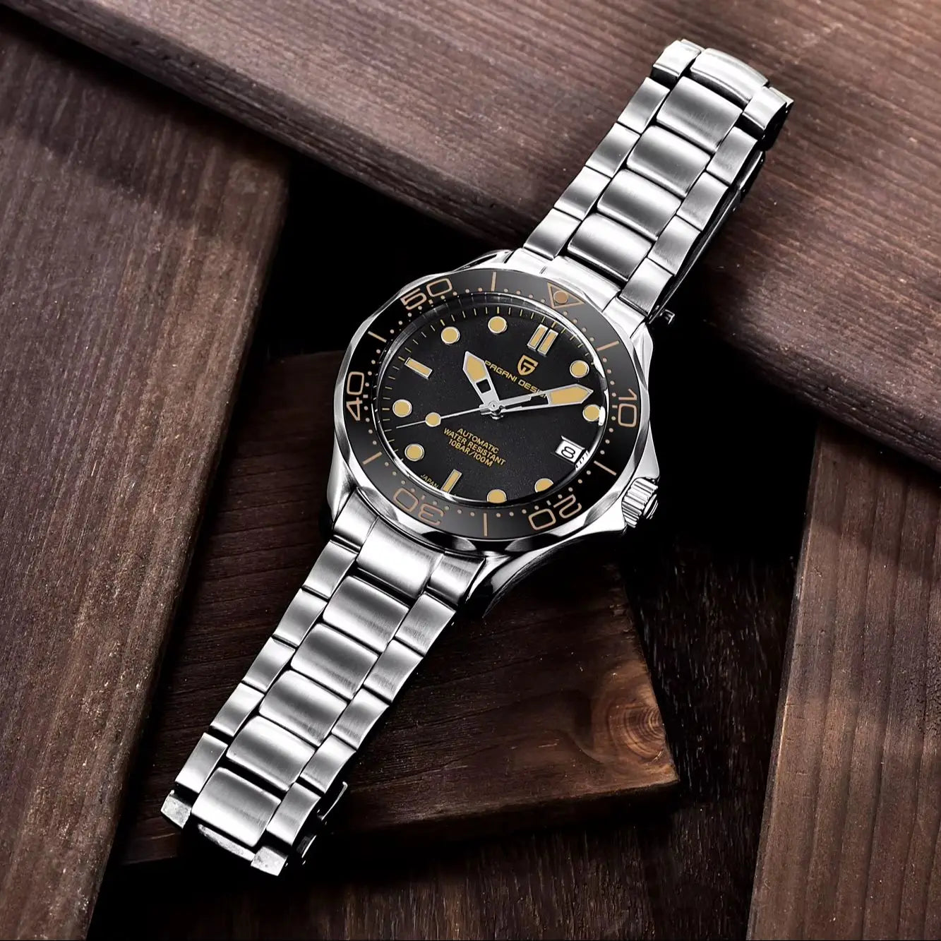 Orologi da uomo PAGANI DESIGN, orologio meccanico automatico di lusso, orologio da uomo resistente all'acqua, vetro zaffiro AR, orologio leggero, spedizione locale UE