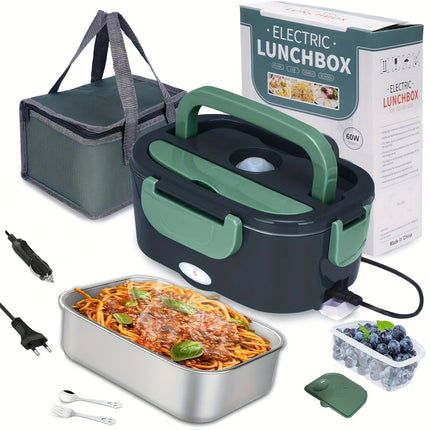Electric Lunch Box 60W 1.5L 4-in-1 for Car (12V/24V/110V/220V) for Truck, Camping and Work
