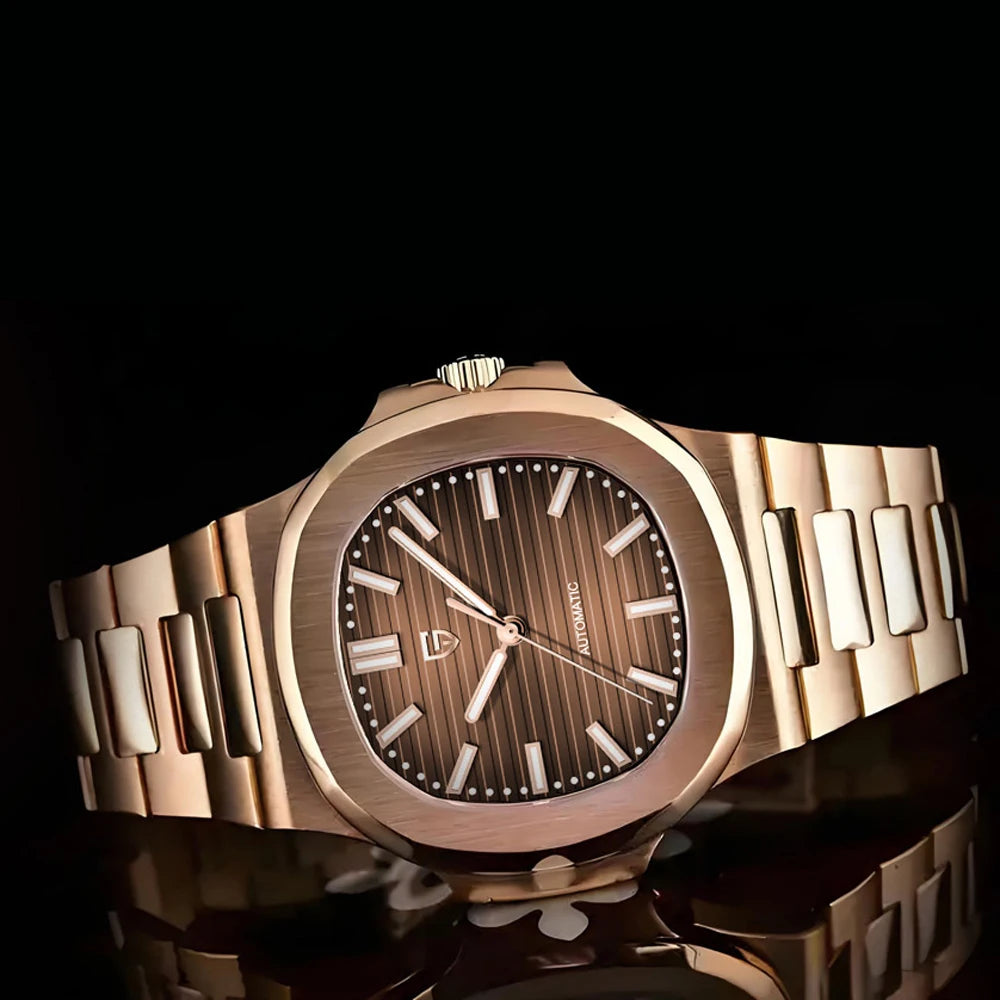 Nuovo Orologio da Uomo di Lusso PAGANI DESIGN 2026 Rosa Oro ST6 Automatico Meccanico con Protezione Luminosa e Vetro Zaffiro AR - Regalo Perfetto