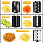 5-in-1 Elektrische Reibe und Gemüsehobel, 500W, für Gemüse und Käse, zerkleinert, hobelt, reibt Käse, Gemüse, Nüsse, Küchenmaschine für den Hausgebrauch