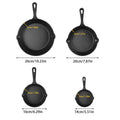 Set di 4 Padelle in Ghisa Non Rivestite con Manico Singolo, 14/16/20/26CM, per Cucina Domestica e Campeggio all'Aperto