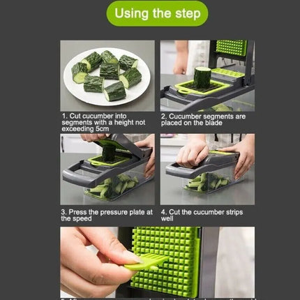 Tagliaverdure 16 in 1, affettatrice per insalata, frutta e verdura, pelapatate