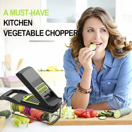 Tagliaverdure 16 in 1, affettatrice per insalata, frutta e verdura, pelapatate