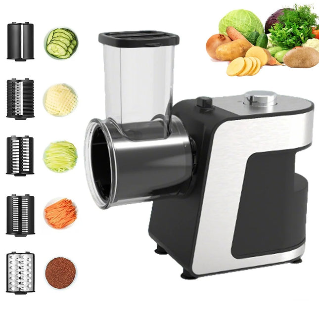 500W Electric Vegetable Slicer, 5-in-1 Multifunctional Slicer, Replaceable Cutting Blades for Home Kitchen Tools