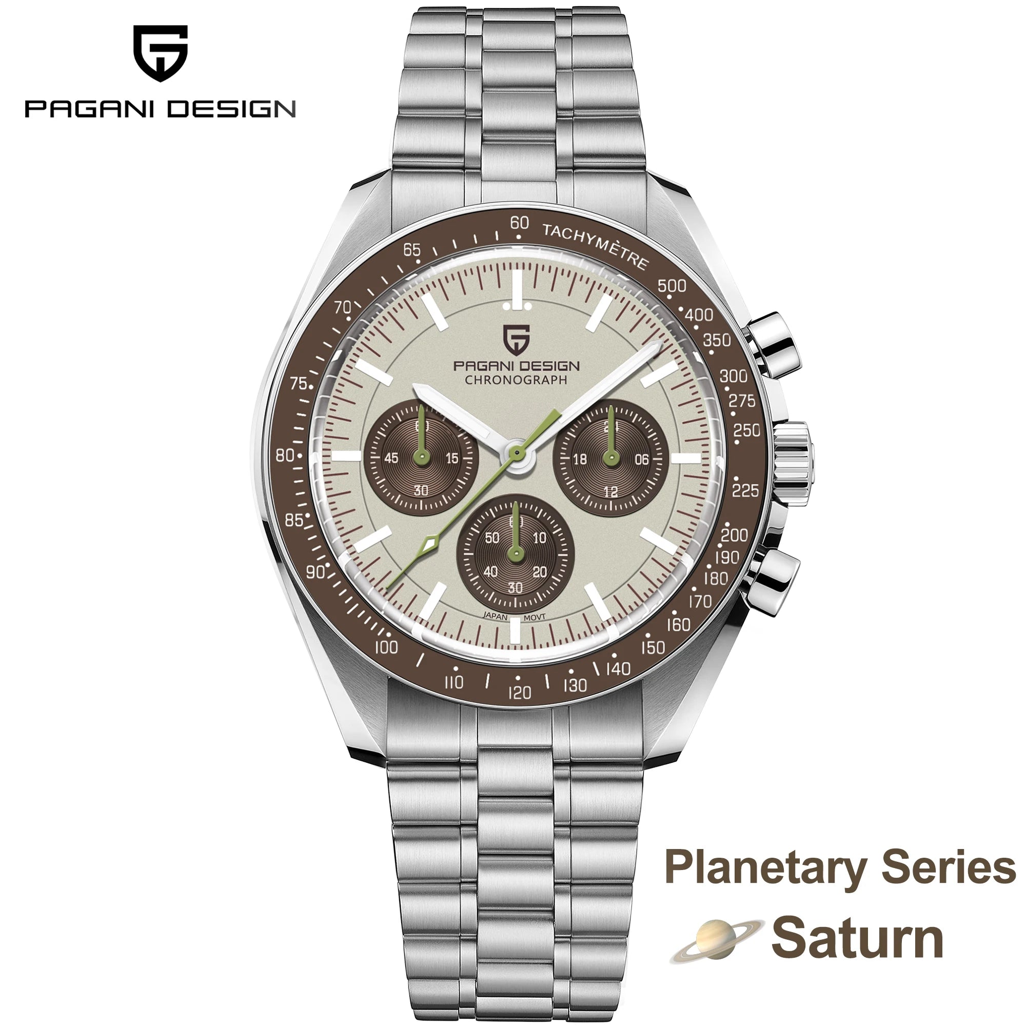 PAGANI DESIGN Orologio da Polso al Quarzo PD-1701-EU Cronografo VK63 Cassa Acciaio Inox Vetro Zaffiro 42mm