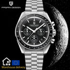 PAGANI DESIGN Orologio da Polso Uomo Luna Quarzo Cronografo Acciaio Inox Nero