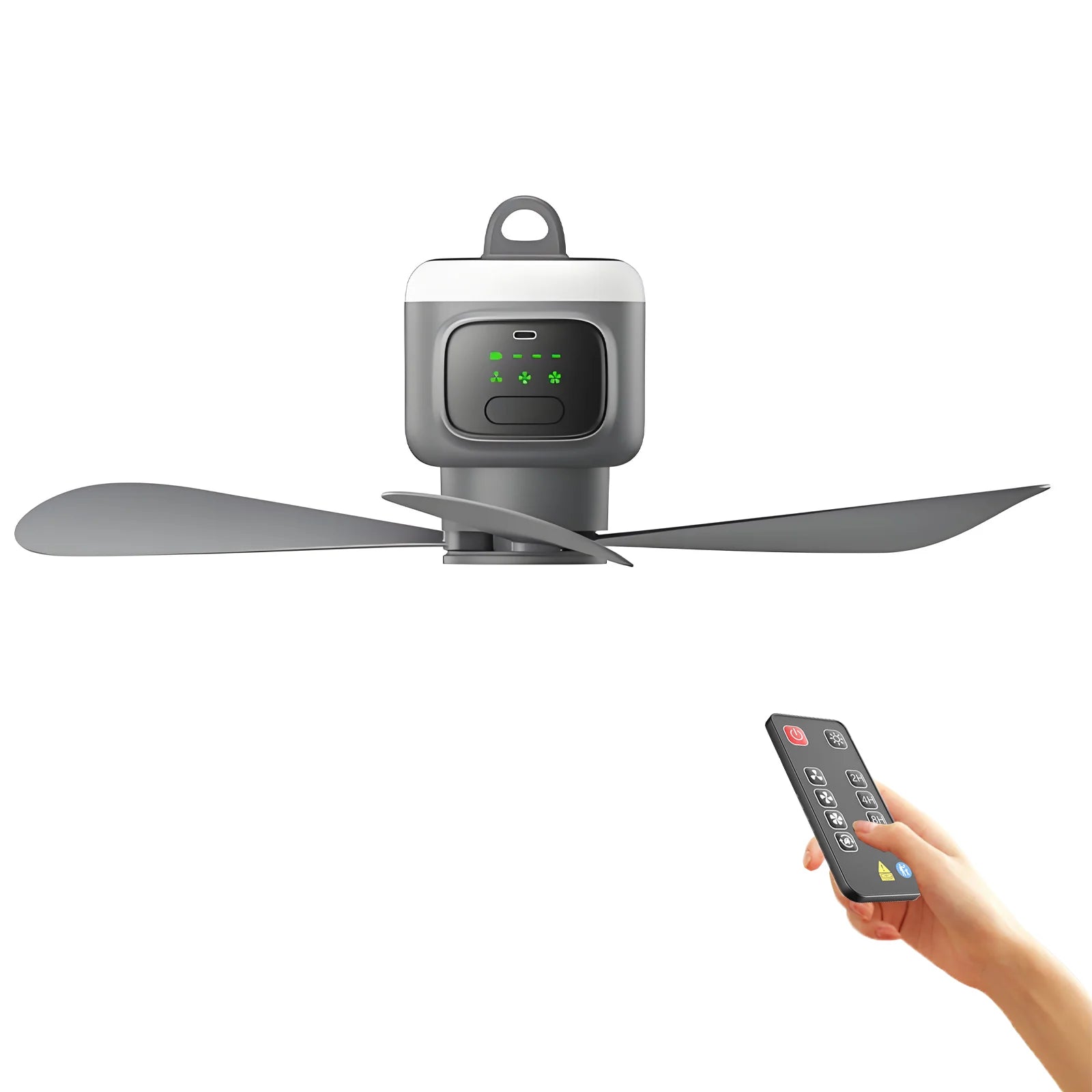 Ventilatore da soffitto a LED E27 con telecomando, ventilatore silenzioso a 3 velocità, 3 modalità di illuminazione a colori, timer di spegnimento, lampadina per ventilatore da soffitto con pale a forma di fiore, lampada co