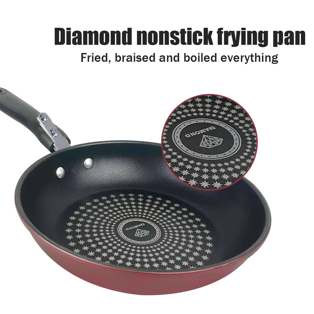 Padella Antiaderente Diamantata 24/26cm, con Rivestimento in Titanio per Rapida Conduzione del Calore, Riduzione dell'Olio, per Induzione