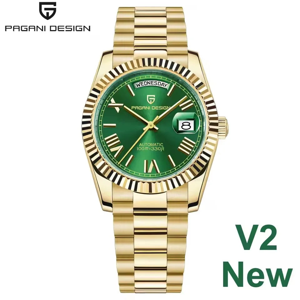 PAGANI DESIGN Orologio da Polso Meccanico Automatico Uomo D36 Oro Rosa Acciaio Inossidabile Vetro Zaffiro