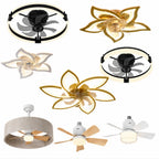 Ventilatore da soffitto a LED con luce, dimmerabile, controllo tramite app, 6 velocità, timer, 3000K-6500K