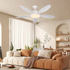 Ventilatore da soffitto da 132 cm con luce LED, 6 velocità, telecomando, reversibile, dimmerabile, finitura in legno